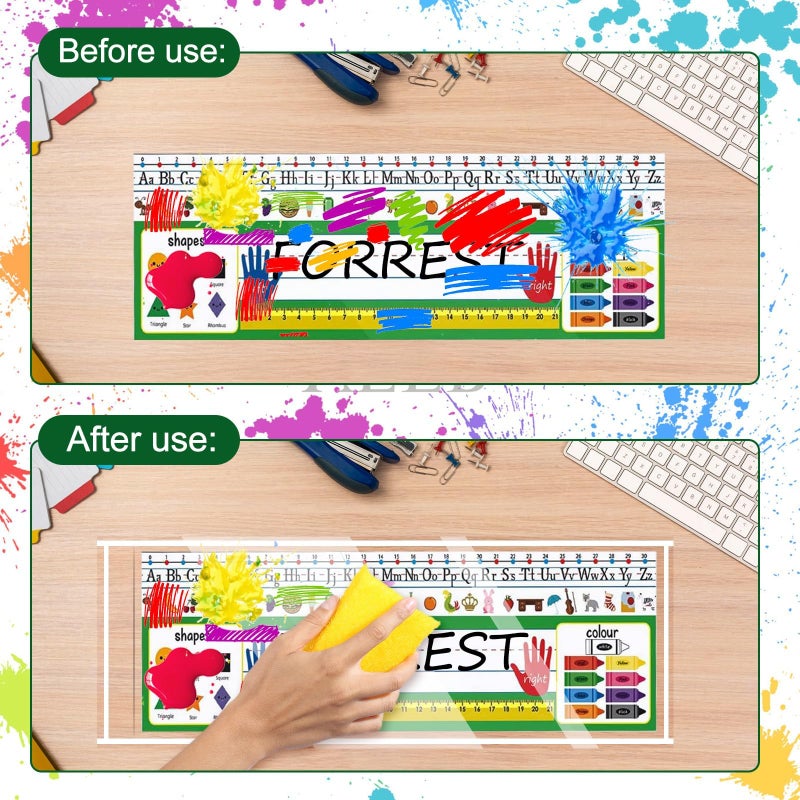 Meetory 36 Pieces 13.5â€ x 4.9â€ Upgraded Clear Nameplate Pocket Self-Adhesive Desk Name Tag- Covers for School Classroom Desk, Office Suppliesï¼ˆNOT Include Name Tagsï¼‰ - Image 5
